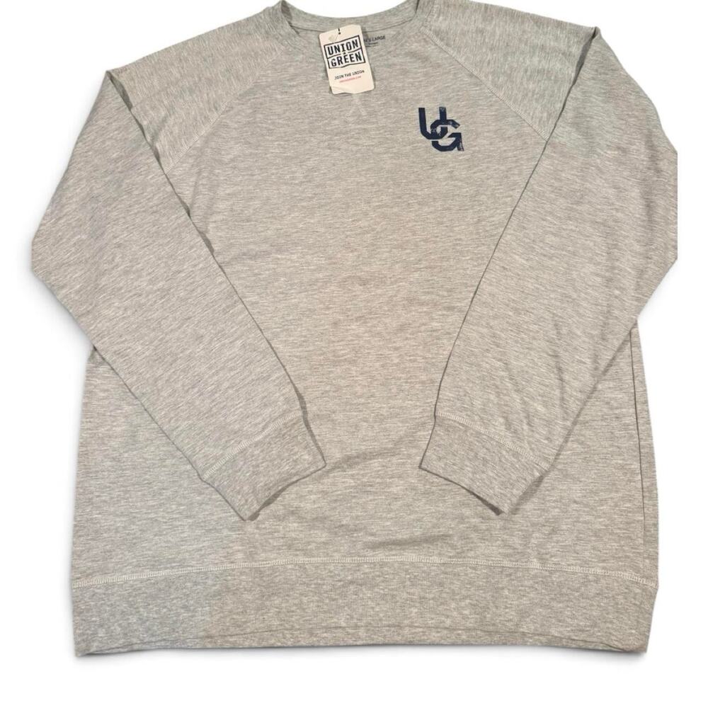 Union Green Gray Logo Crewneck Sweatshirt XL NWT